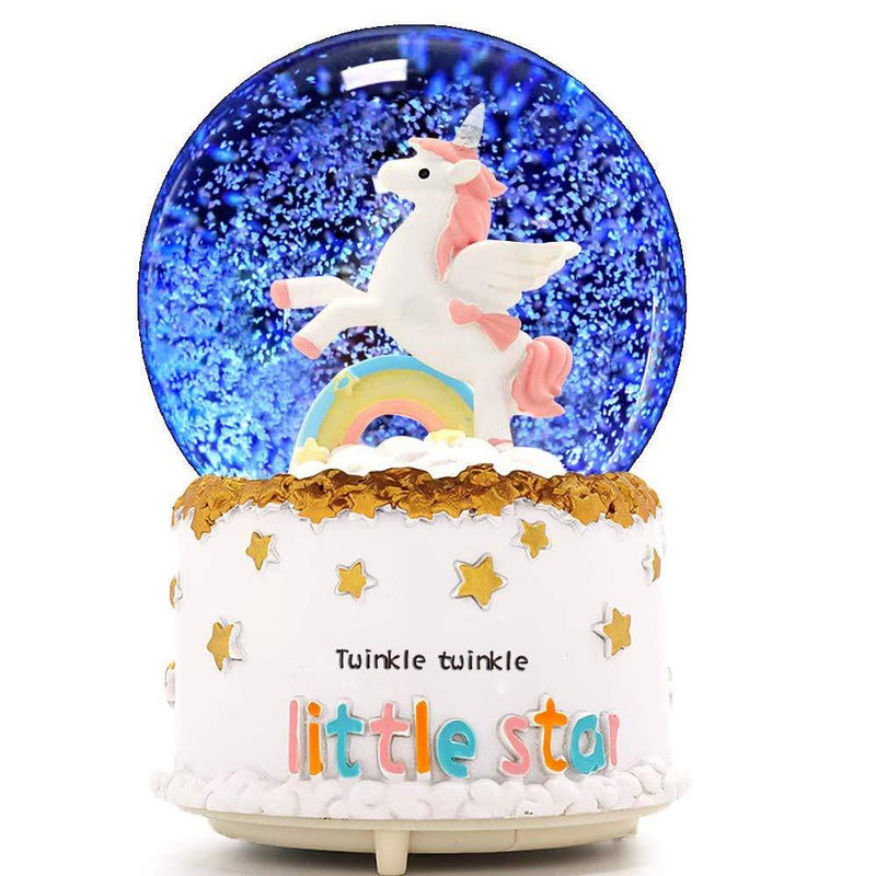 NewNest Australia - Unicorn Snow Globe, VECU 3.14 Inch Unicorn Music Snow Globes with Automatic Snowfull,Perfect Gift for Girl Boy 3.54 X 4.72 Inch 