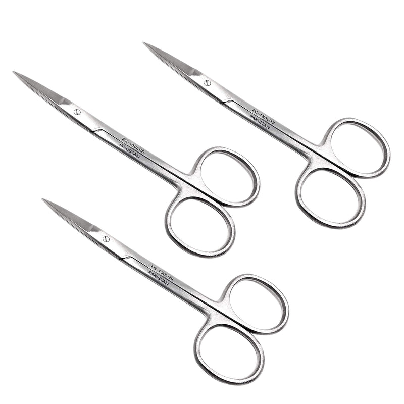 Cynamed Iris Micro Dissecting Precision Lab Scissors, Fine Point Straight - Perfect for Doctors, Nurses, EMS, Students, Education & Training and More (Pack of 3) - NewNest Australia