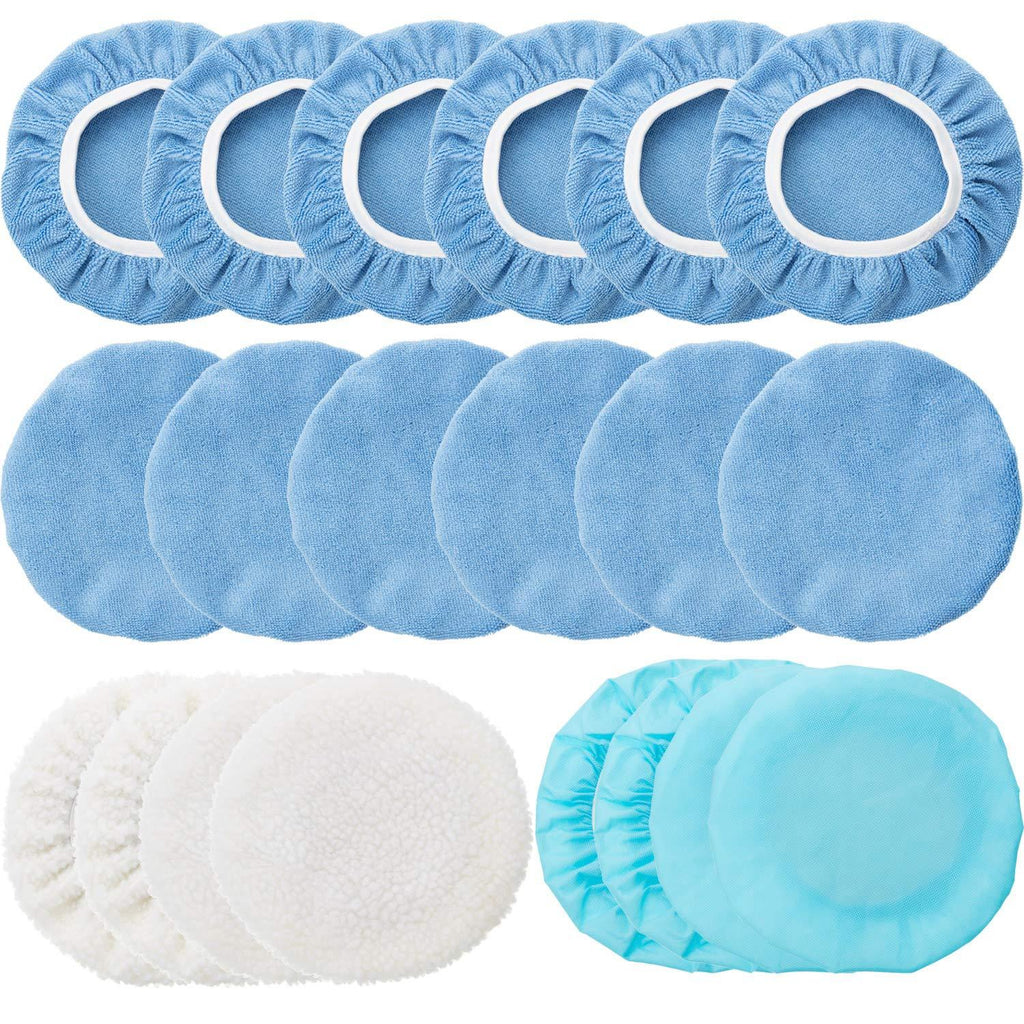 20 Pieces 5-6 Inches Car Polisher Pad Bonnet Microfiber Max Baxer Bonnet Polishing Bonnet Buffing Pad Cover - NewNest Australia