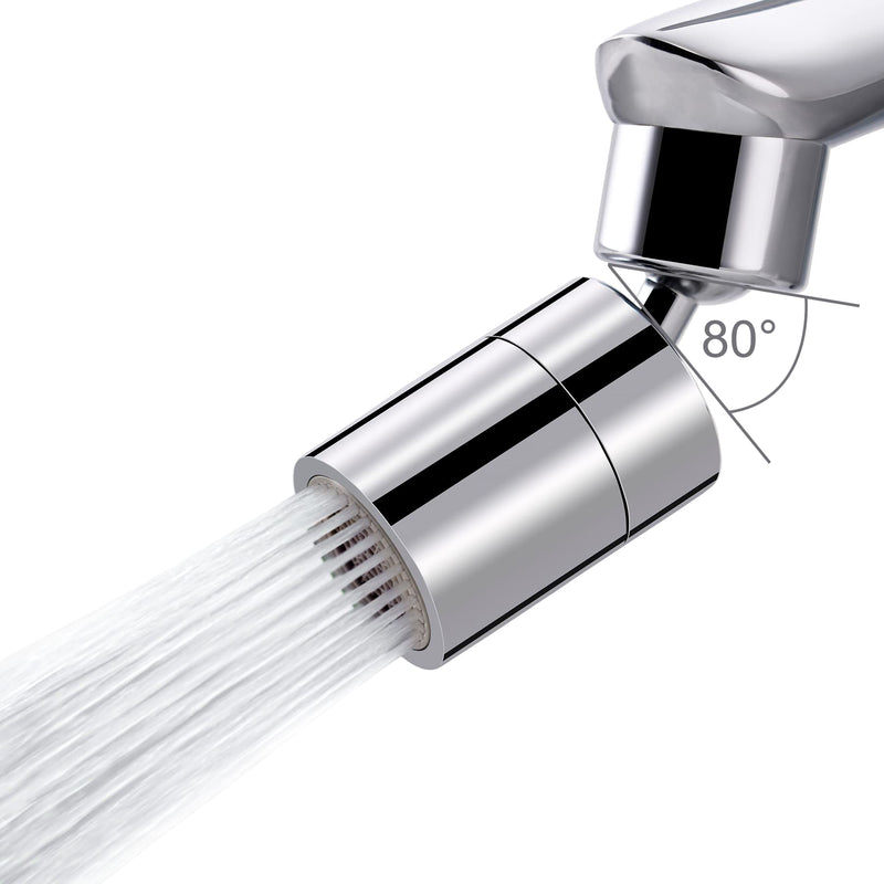 Waternymph Kitchen Sink Faucet Aerator Solid Brass - Big Angle Swivel Faucet Aerator Dual-function 2 Sprayer kitchen faucet attachment swivel sprayer- 360-Degree Swivel - Polished Chrome/ 1.8GPM - NewNest Australia