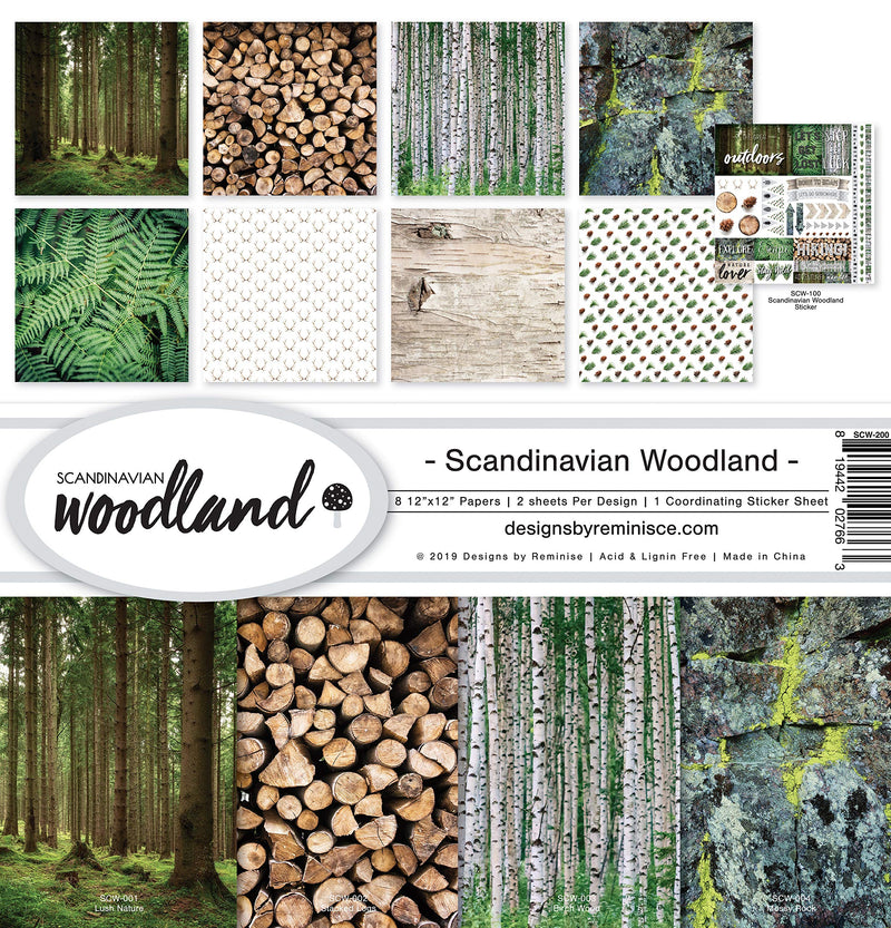 Reminisce (REMBC) Scandinavian Woodland Scrapbook Collection Kit, Multi Color Palette - NewNest Australia