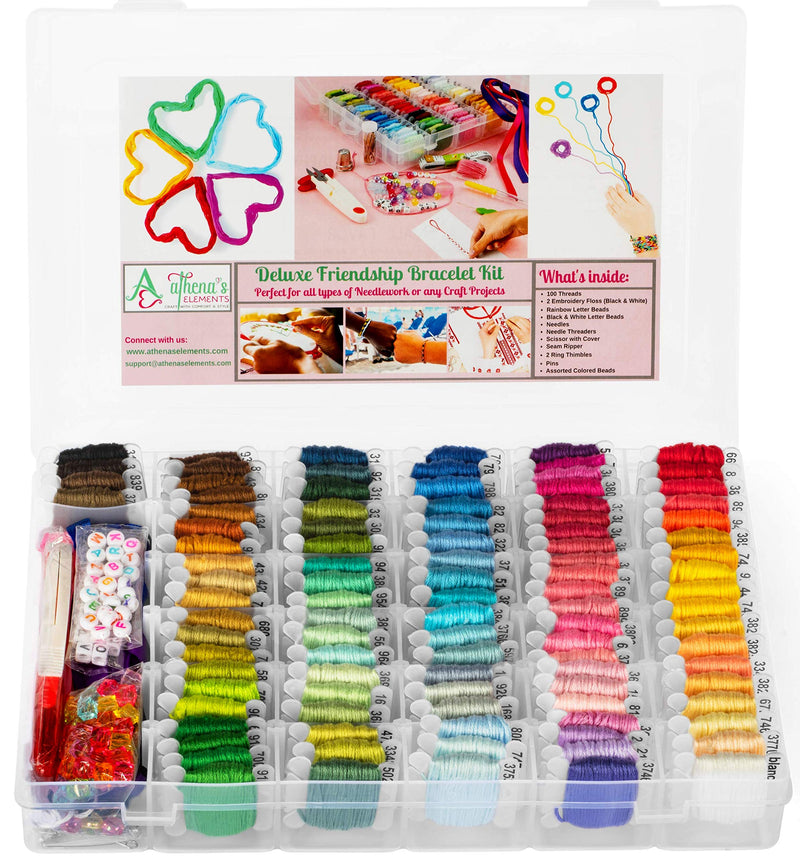 Friendship Bracelet String Kit - 276pcs Embroidery Floss and Accessories - Labeled with Thread Numbers for Cross Stitch Supplies, Embroidery, Cool String Art- Style for Teen or Girls 7 to 12 - NewNest Australia