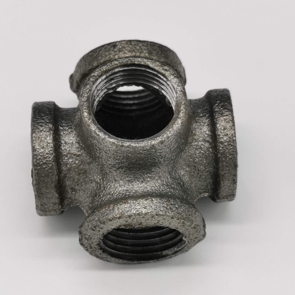 Lucas shops1/2" 5 Way Pipe Fitting Malleable Iron Black Outlet Cross Female Tube Connector (1/2 Inch) - NewNest Australia