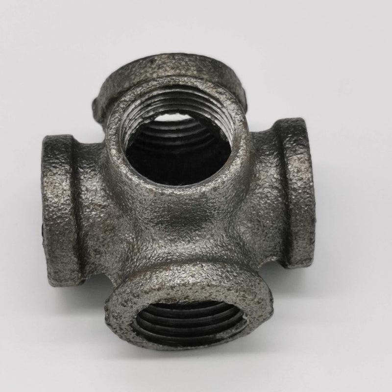 Lucas shops1/2" 5 Way Pipe Fitting Malleable Iron Black Outlet Cross Female Tube Connector (1/2 Inch) - NewNest Australia