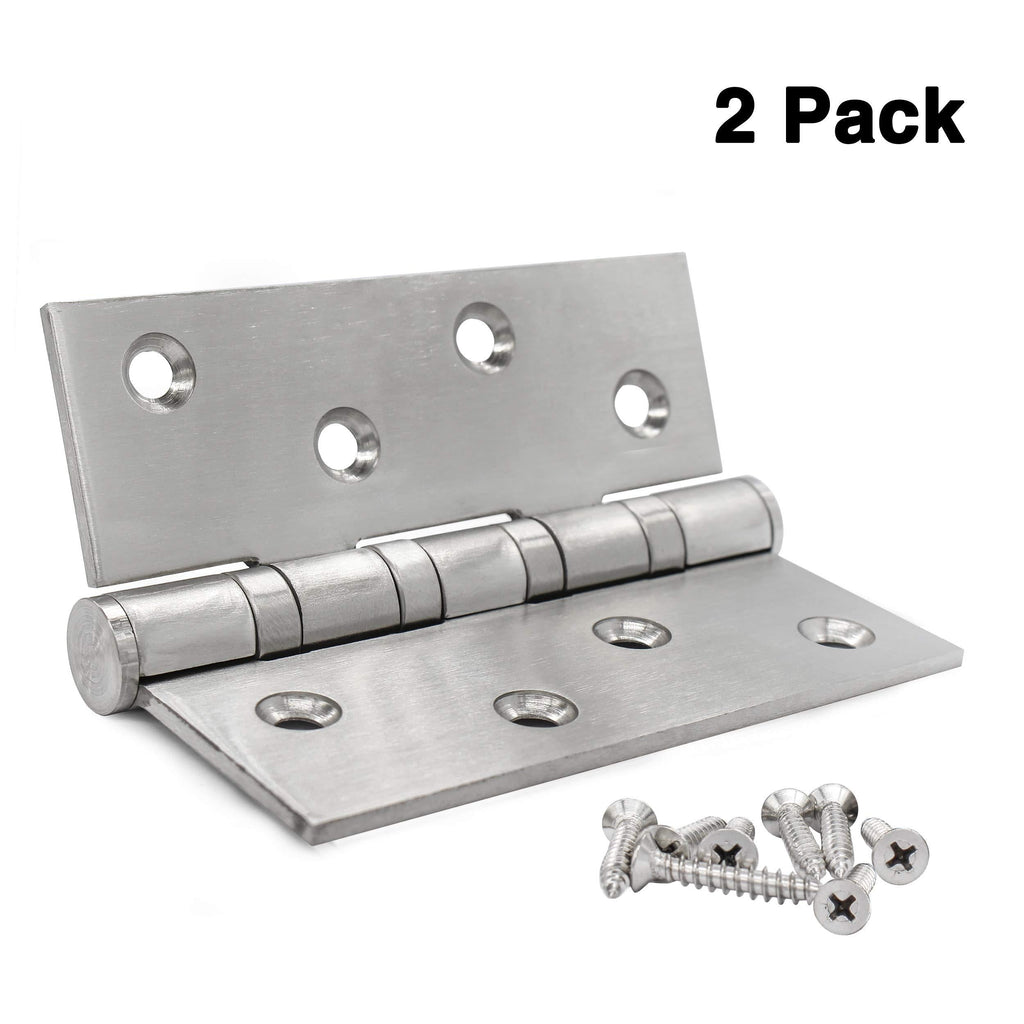 Earl Diamond Brushed Stainless Steel Hinges, 4" X 3" Door Hinges (Pack of 2) Siver - NewNest Australia