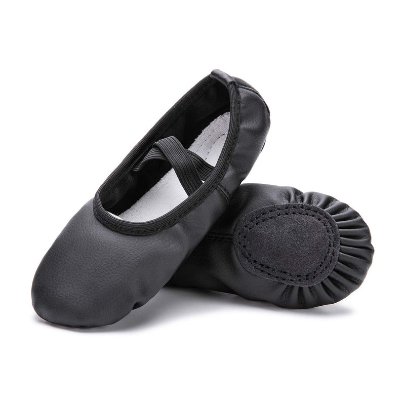 RoseMoli Ballet Shoes for Girls/Toddlers/Kids/Women, Leather Yoga Shoes/Ballet Slippers for Dancing 4.5 Big Kid Black - NewNest Australia