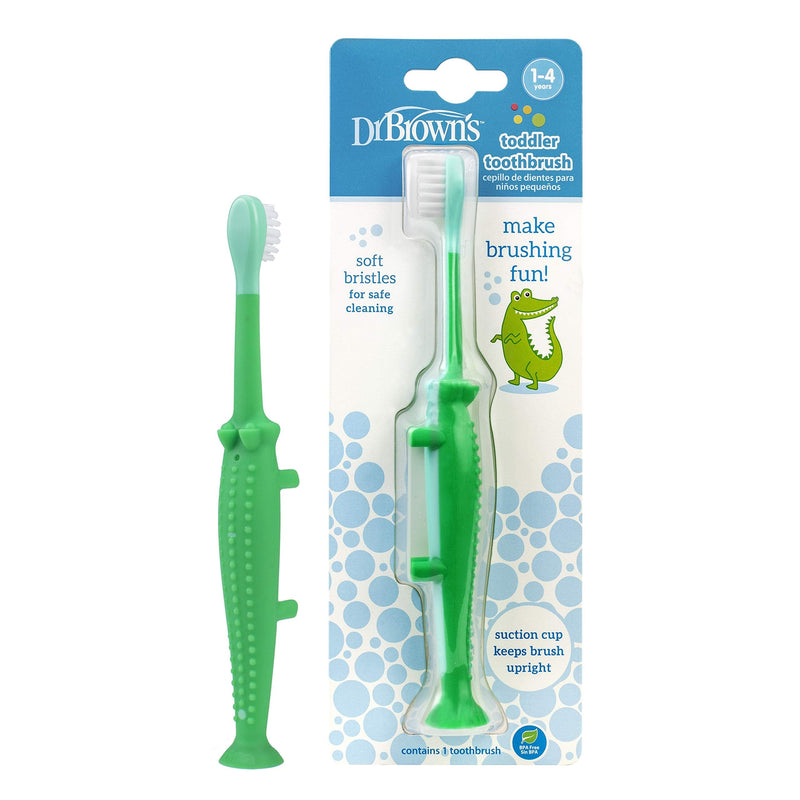 Dr. Brown's Toddler And Baby Toothbrush, Crocodile, Green - NewNest Australia