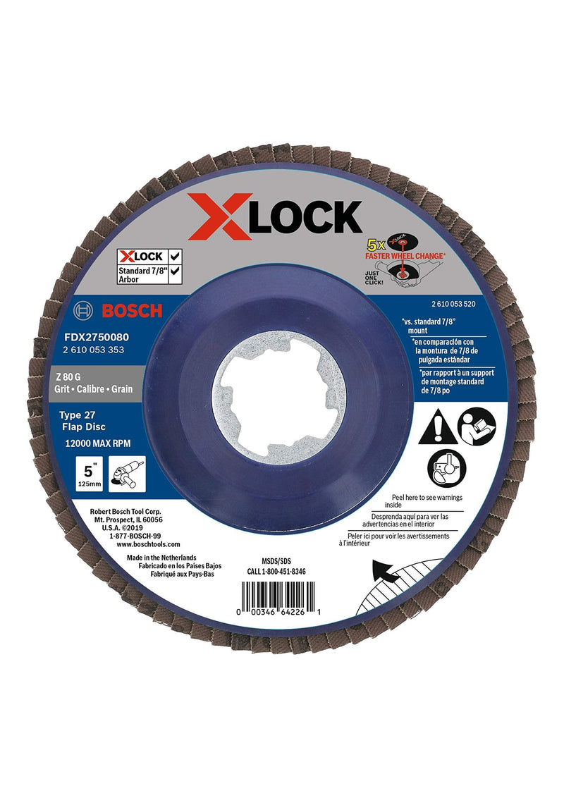 BOSCH FDX2745080 4-1/2 In. X-LOCK Arbor Type 27 80 Grit Flap Disc - NewNest Australia