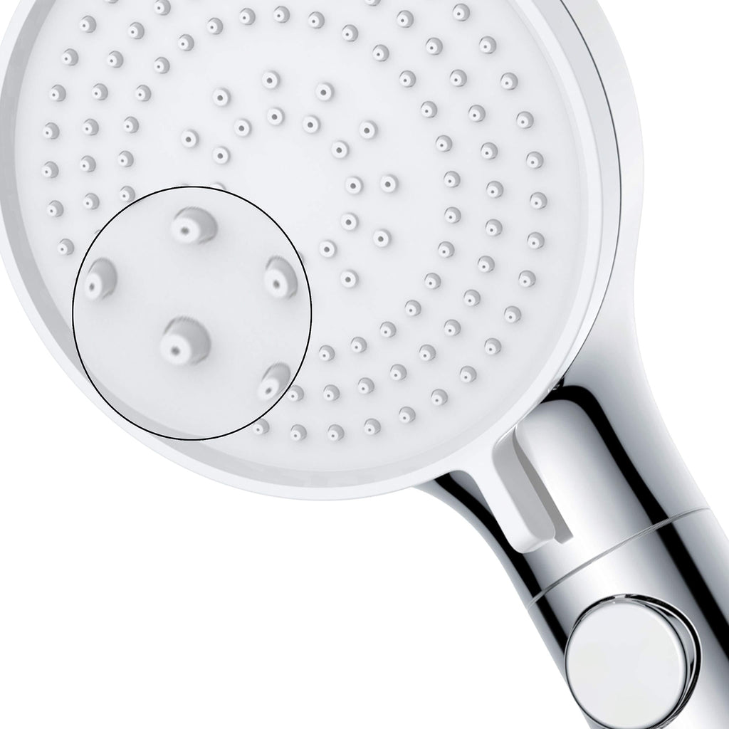 YOO.MEE High Pressure Handheld Shower Head w/Ultrafine Water Spraying for Deep Cleaning Showering,w/Water Pause Setting, w/Anti-twist Flexible Hose, Ajustable Bracket,Chrome - NewNest Australia