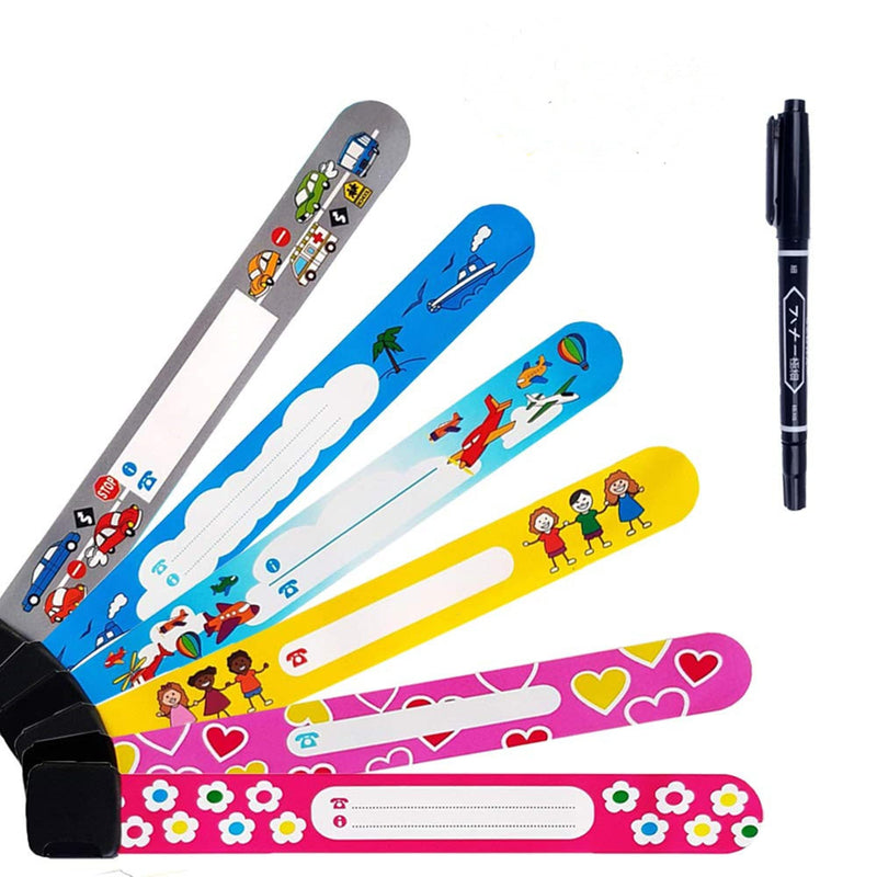 12 pcs Child Safety ID Wristband,ID Safety Wristbands Infobands Bracelets for Kids Child Travel Event Field Trip,Waterproof Kids Safety Bracelet,Anti Lost ID Wristband,Reusable SOS Bracelet for kids - NewNest Australia