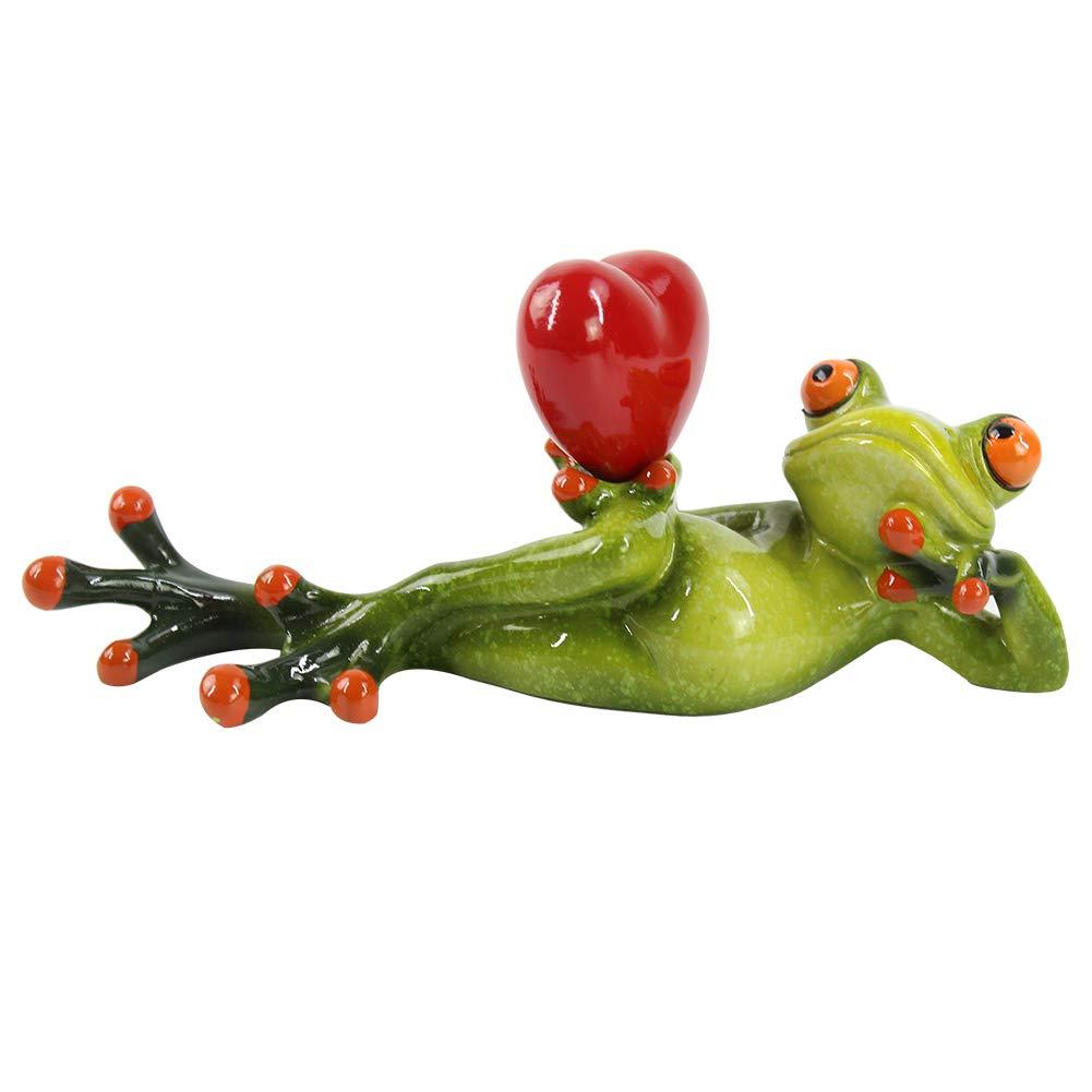 NewNest Australia - Dorlotou Frogs Figurines Statue Frog Sculpture Cute Funny Frog for Home Desk Decoration 6050E 5 