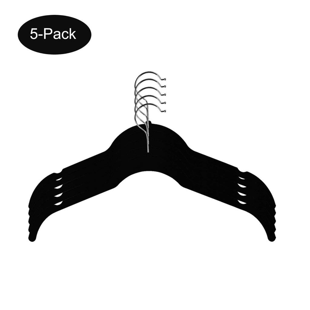 NewNest Australia - SUNTRADE Velvet Shirt Dress Clothes Hangers,360° Swivel Hook Non Slip Clothes Hangers for Tops, Dress Shirts, Blouses, Strappy Dresses (5) 5 