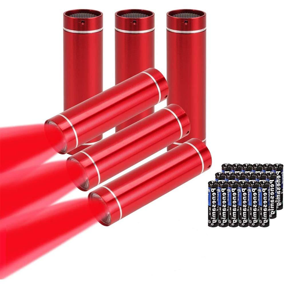 Chase Authentic Red Light Mini LED Flashlight Small Flashlights 6 Pack - NewNest Australia