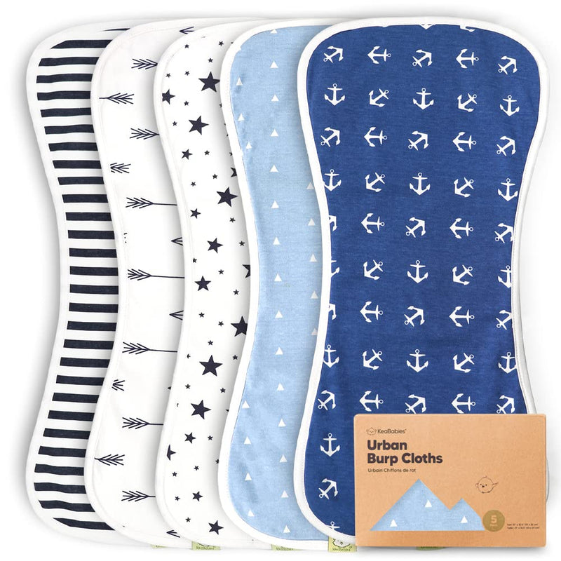 5-Pack Organic Burp Cloths for Baby Boys and Girls - Ultra Absorbent Burping Cloth, Burp Clothes, Newborn Towel - Milk Spit Up Rags - Burpy Cloth Bib for Unisex, Boy, Girl - Burp Cloths (Adventurer) Adventurer - NewNest Australia