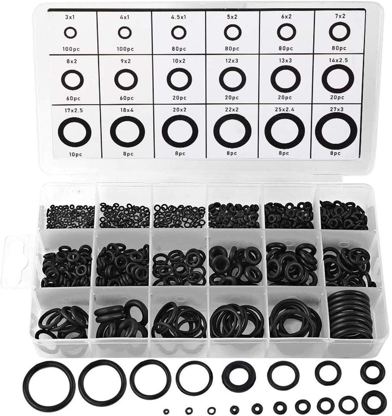 770pcs Rubber O Ring Assortment Kits 18 Sizes Sealing Gasket Washer Made of Nitrile Rubber NBR by HongWay for Car Auto Vehicle Repair, Professional Plumbing, Air or Gas Connections - NewNest Australia