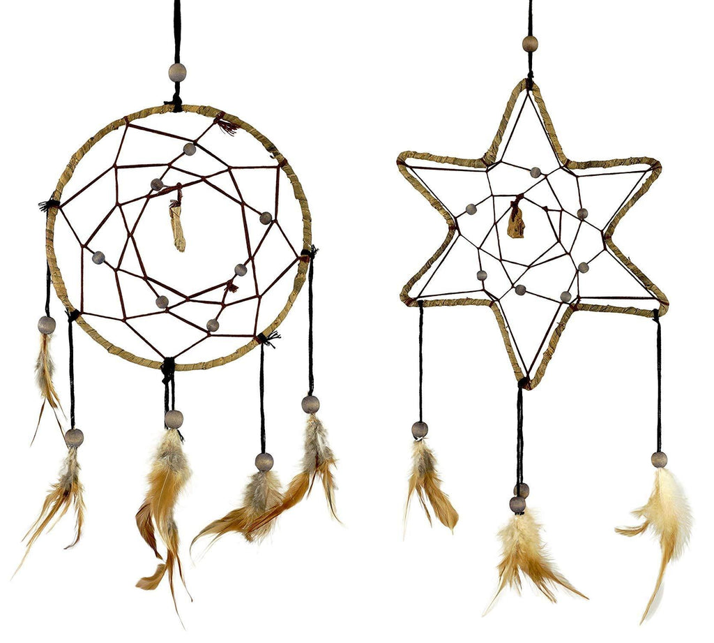 NewNest Australia - Natural Dream Catchers with Feathers - Pack of 2 2 Pack 