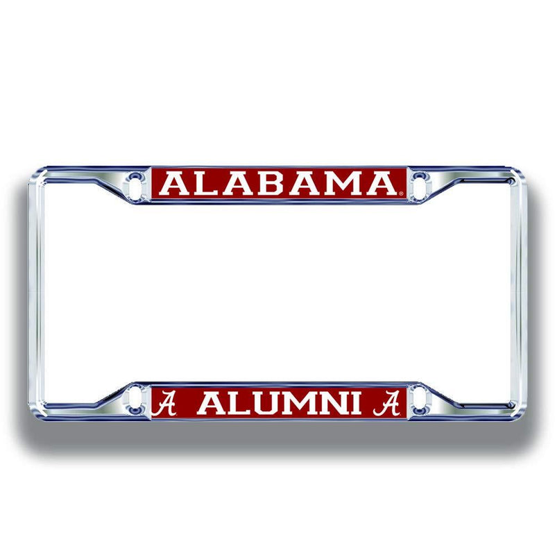 Elite Fan Shop NCAA License Plate Frame Alumni Alabama Crimson Tide Silver One Size - NewNest Australia