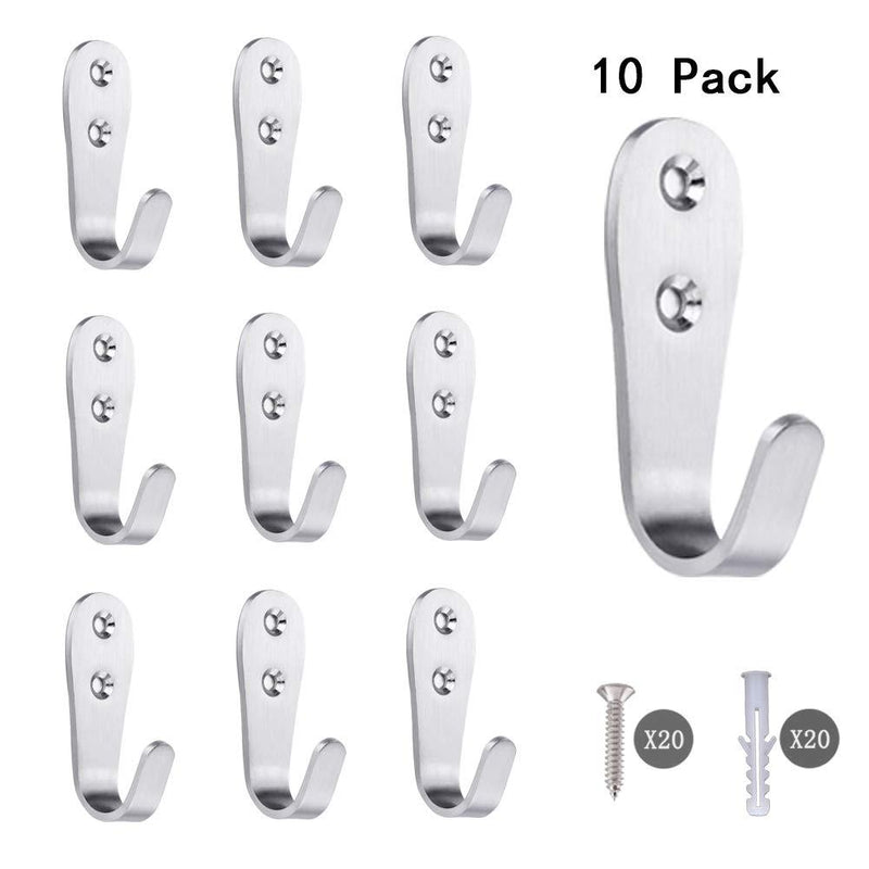 NewNest Australia - Wall Hooks Heavy Duty，Mounted Standard、Coat Hooks for Wall，Hooks for Hanging、Shelf with Hooks (Silver) Silver 