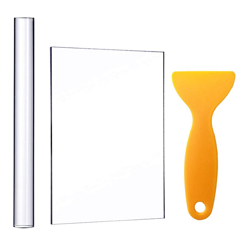Acrylic Clay Roller with Acrylic Sheet Backing Board Assisted Shovel Rubber Clay Tools/Moulds Acrylic Ultra-Light Clay Hand-Made DIY Tool Materials - NewNest Australia