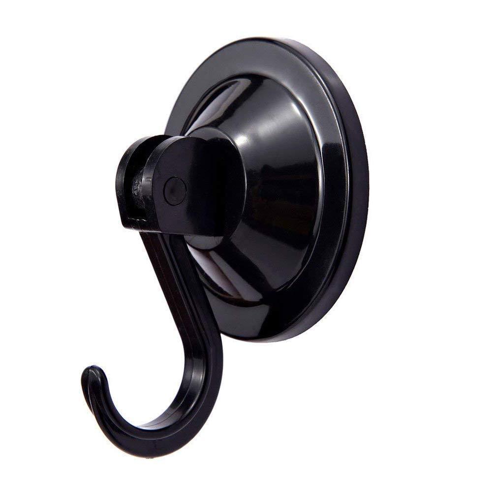 NewNest Australia - NL HOME Suction Cup Hooks, Powerful Vacuum Hook for Coat Towel Robe Bathroom Kitchen Shower Bath, Set of 4, Black 