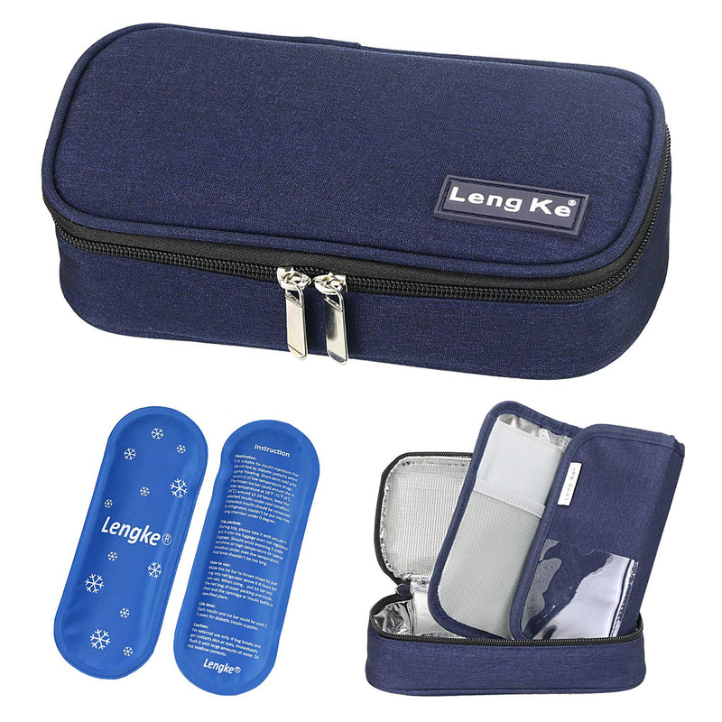 YOUSHARES Insulin Travel Case - Insulated Medication Cooler Travel Bag for Diabetic Insulin Pen and Vials Storage with 2 Cooling Ice Packs (Blue) Case Blue - NewNest Australia