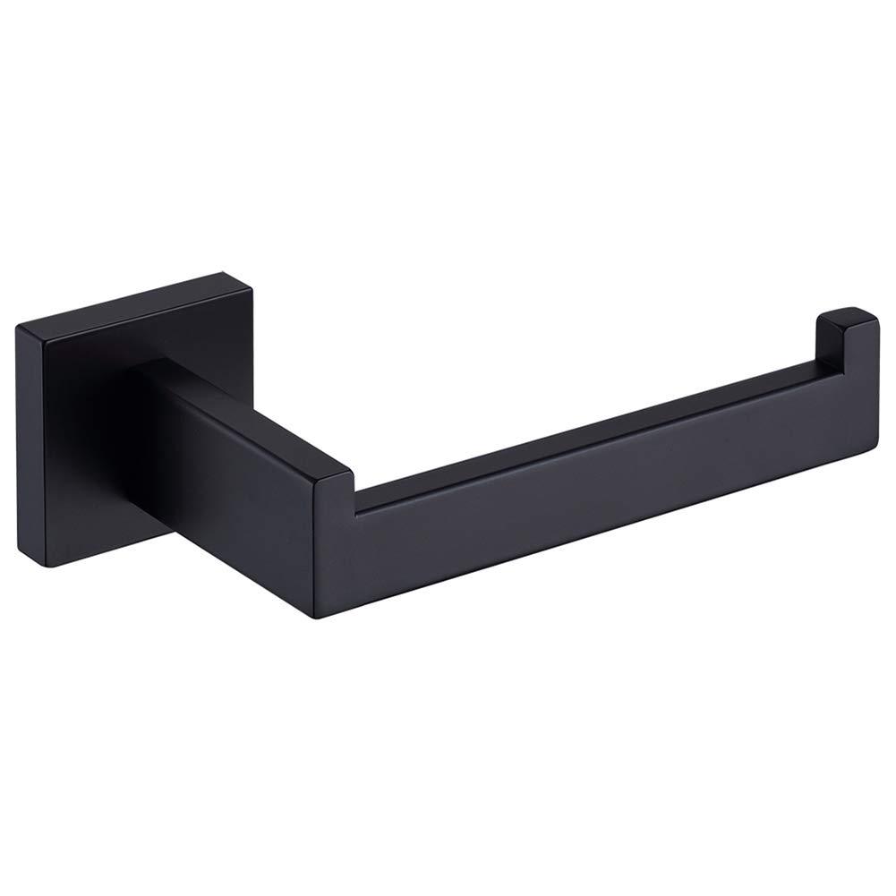 TASTOS Toilet Paper Holder Matte Black, Toilet Tissue Roll Holders Dispenser and Hangers Wall Mounted for Bathroom & Kitchen, Stainless Steel Modern Square Style Square Size - NewNest Australia