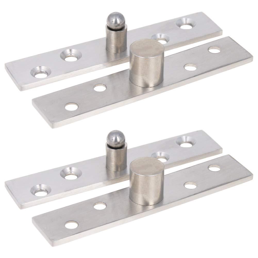 MroMax 2Sets Stainless Steel 360 Degree Rotation Hidden Door Pivot Hinge for Door Cabinet Cupboard Silver Tone 95 x 19mm 2 Pieces - NewNest Australia