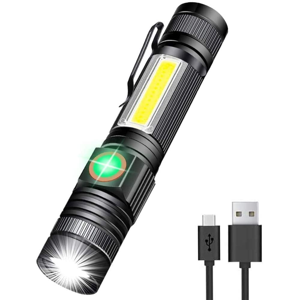 Hoxida Rechargeable Flashlight(Battery Included), Magnetic LED Flashlight with COB sidelight, 1200 Lumen Super Bright LED, Waterproof, Zoomable, 4 Modes Best Flashlight for Camping, Emergency 1pack Magnetic flashlight - NewNest Australia