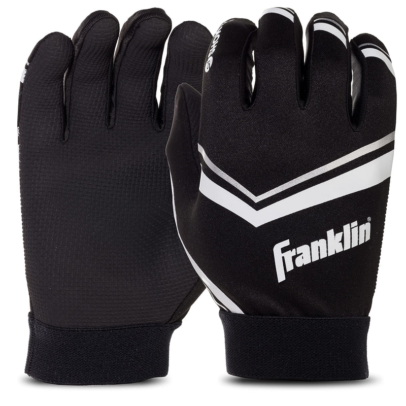Franklin Sports Youth Football Receiver Gloves - Shoktak Youth Gloves - Kids Football Receiver Gloves - High Grip Football Gloves for Kids Youth Large Black/White - NewNest Australia