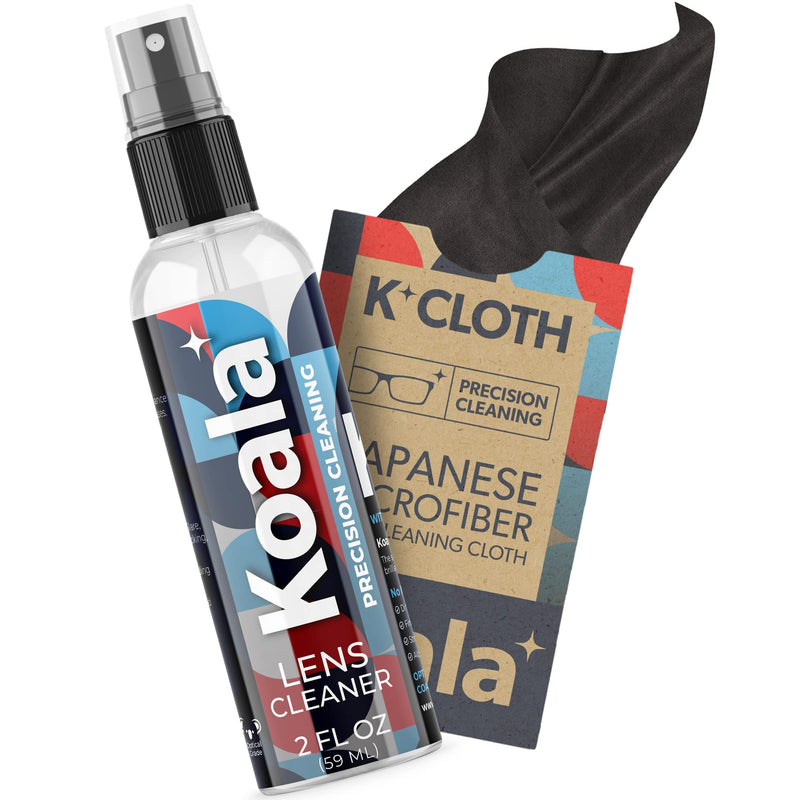 Koala Eyeglass Lens Cleaner Spray Kit | American Made | 2 Ounces + 1 Koala Cloth | Streak and Alcohol Free | Carefully Engineered Glasses Cleaner | Safe for All Lenses 2 Piece Set - NewNest Australia