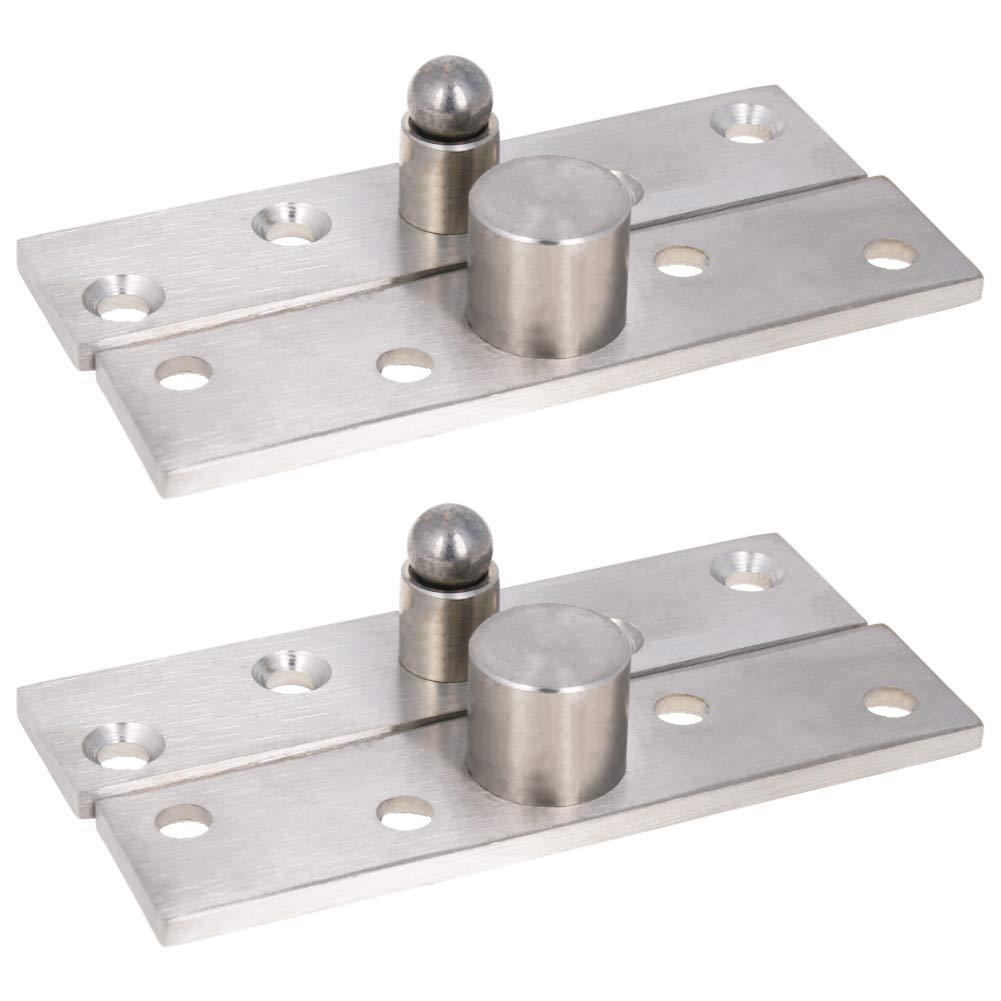 MroMax 2Sets Stainless Steel 360 Degree Rotation Hidden Door Pivot Hinge for Door Cabinet Cupboard Silver Tone 100 x 24mm 2 Pieces - NewNest Australia