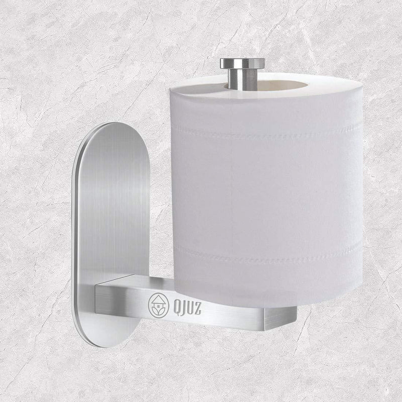 QJUZ Adhesive Toilet Paper Holder, Lavatory Toilet Paper Holder for Bathroom Kitchen on Wall, Toilet Tissue Paper Holder, Stainless Steel Brushed Holder, Drill Free 1 - NewNest Australia