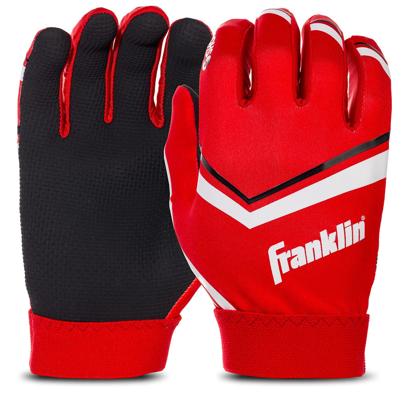 Franklin Sports Youth Football Receiver Gloves - Shoktak Youth Gloves - Kids Football Receiver Gloves - High Grip Football Gloves for Kids Youth Medium Black/Red - NewNest Australia