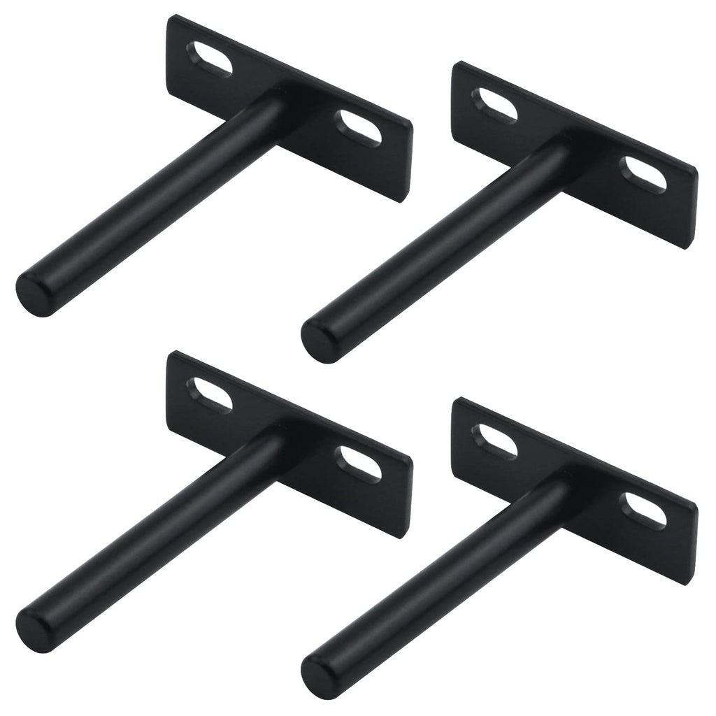 Antrader Solid Steel Matte Black Floating Shelf Brackets, 3-Inch Rustproof Blind Shelf Supports (Small), Screws and Wall Plugs Included for DIY Project Set of 4 3 Inch - NewNest Australia