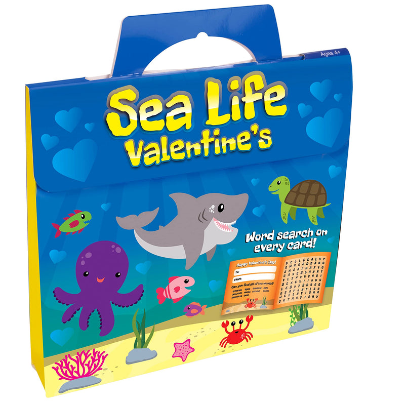 Red Robin Greetings Valentine's Day Cards - Fun Valentine Cards For Kids Sea Life, Word Search Kids Valentines Cards For Boy or Girl (28-Count With Envelopes) - NewNest Australia