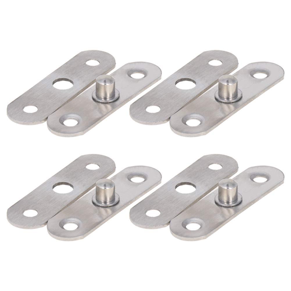 MroMax 4Sets Stainless Steel 360 Degree Rotation Hidden Door Pivot Hinge for Door Cabinet Cupboard Silver Tone 57 x 16mm 4 Pieces - NewNest Australia