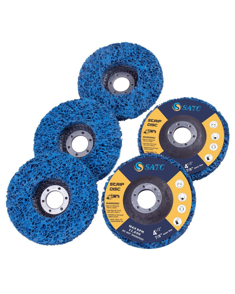 S SATC Strip Discs 5PCS Bule Stripping Wheel 4-1/2" x 7/8" Fit Angle Grinder Clean and Remove Paint Rust and Oxidation - NewNest Australia