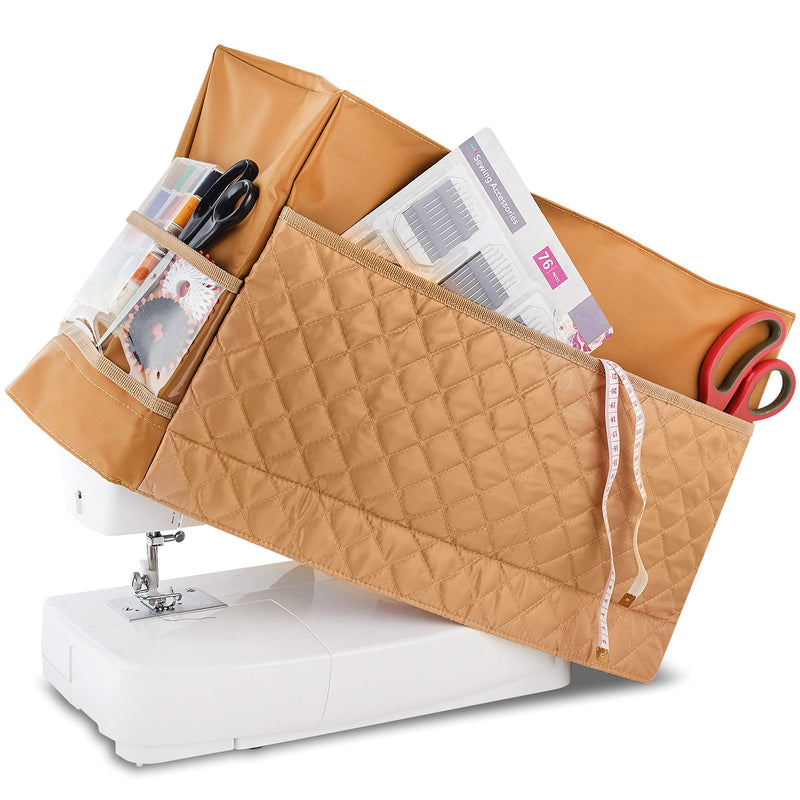 Addicted DEPO Sewing Machine Cover with 3 Convenient Pockets - Protective Quilted Dust Cover Pro - Universal for Most Standard Singer & Brother Machines - | Rodi's (Beige) Beige - NewNest Australia