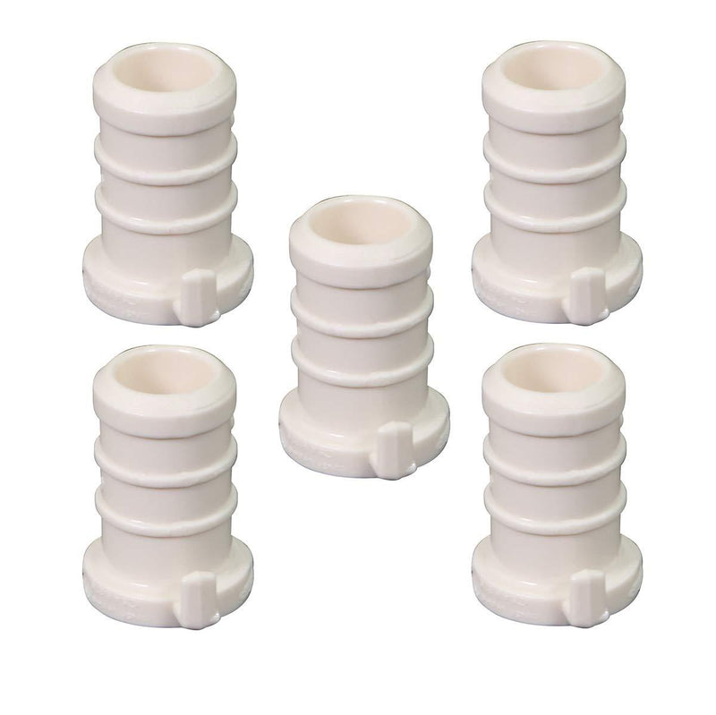 Supply Giant QQQM0012-5 Plastic PEX Poly Alloy Plug End Cap Barb Pipe Fitting, 1/2'', White, 5 Pack 1/2'' - NewNest Australia