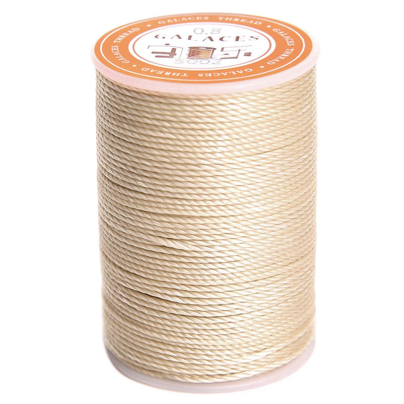 FANDOL Waxed Polyester Cord Wax-Coated Strings Waterproof Round Wax Coated Thread for Braided Bracelets DIY Accessories or Leather Sewing (Beige) Beige - NewNest Australia