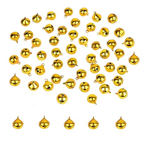 LASSUM 200PCS 8mm Jingle Bells Small Bell Mini Bells for DIY Bracelet Anklets Necklace Knitting/Jewelry Making (Gold) Gold - NewNest Australia