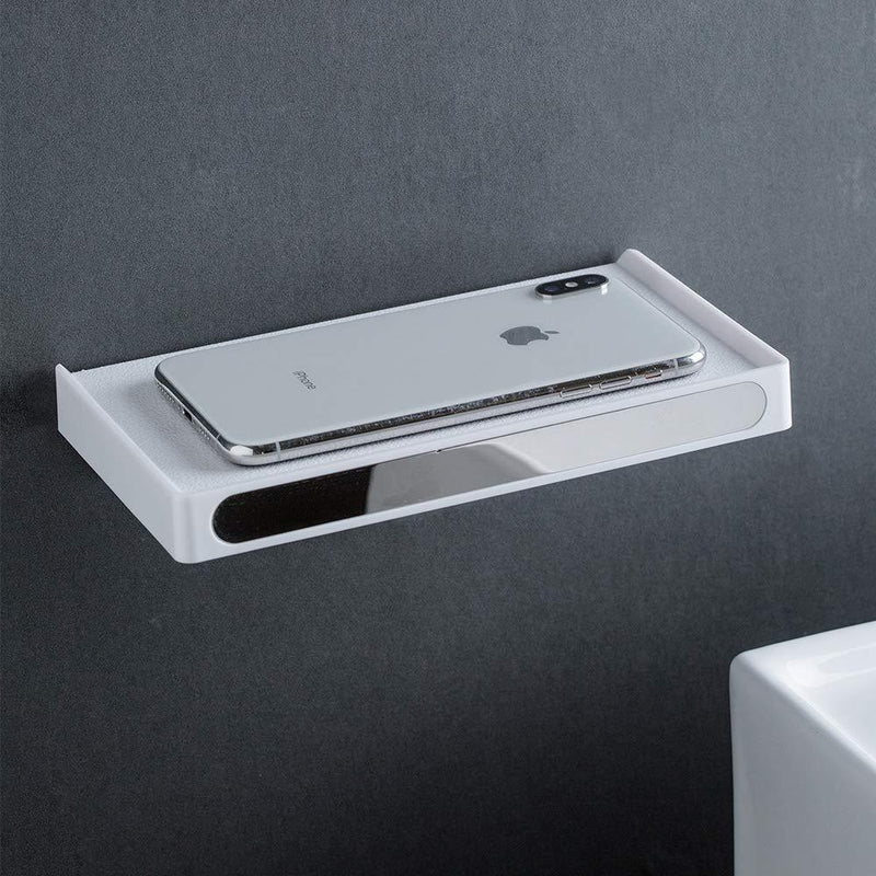 YISMAN Bathroom Toilet Phone Holder Shelf Wall Mount, Anti-Slip,White ABS - NewNest Australia