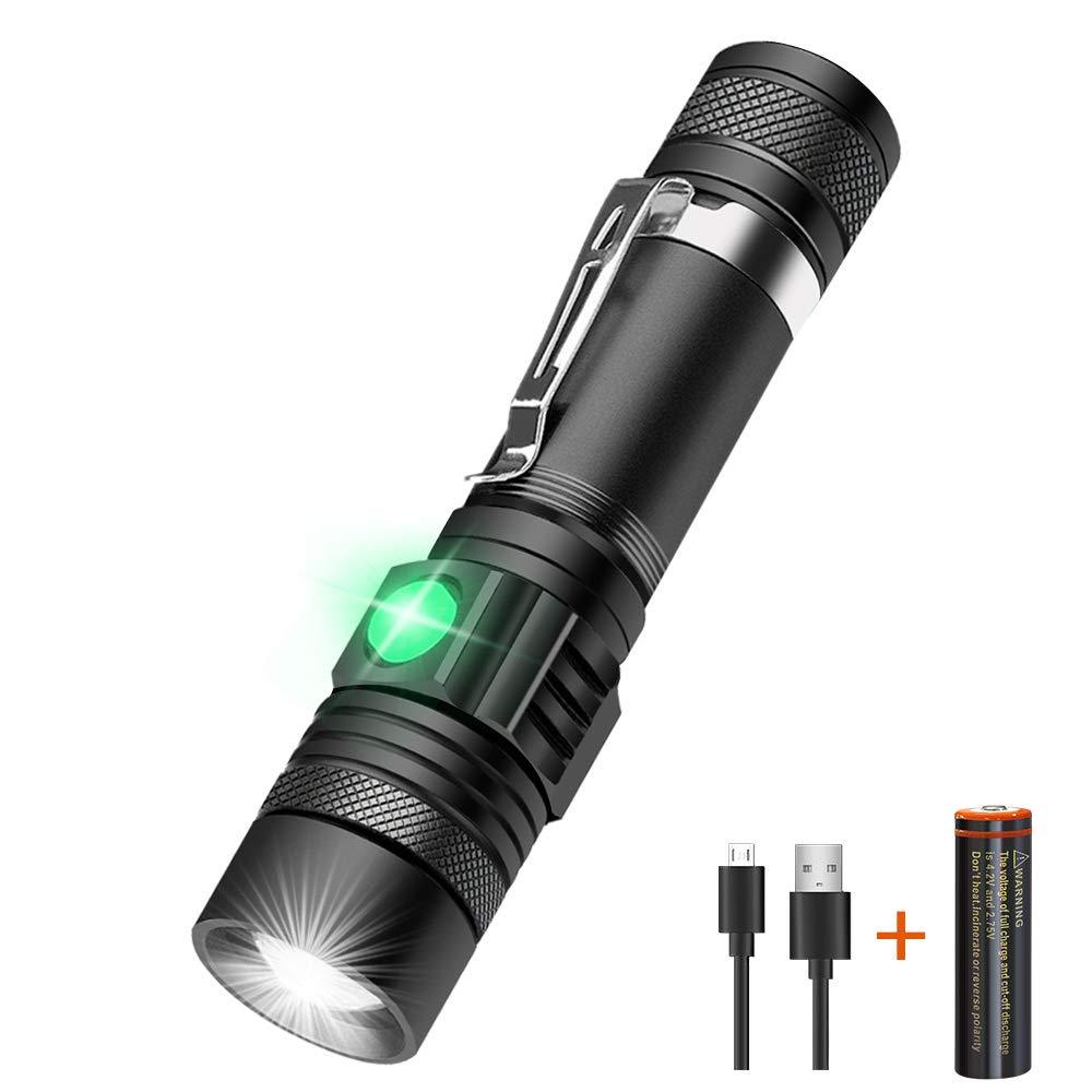 LED Flashlight Rechargeable, Spriak Tactical Torch Flashlight (Batteries Included), 1200lm Super Bright, IPX6 Waterproof, Zoomable, Pocket Size Flashlight for Emergency, Camping, Hiking, Household 1 - NewNest Australia