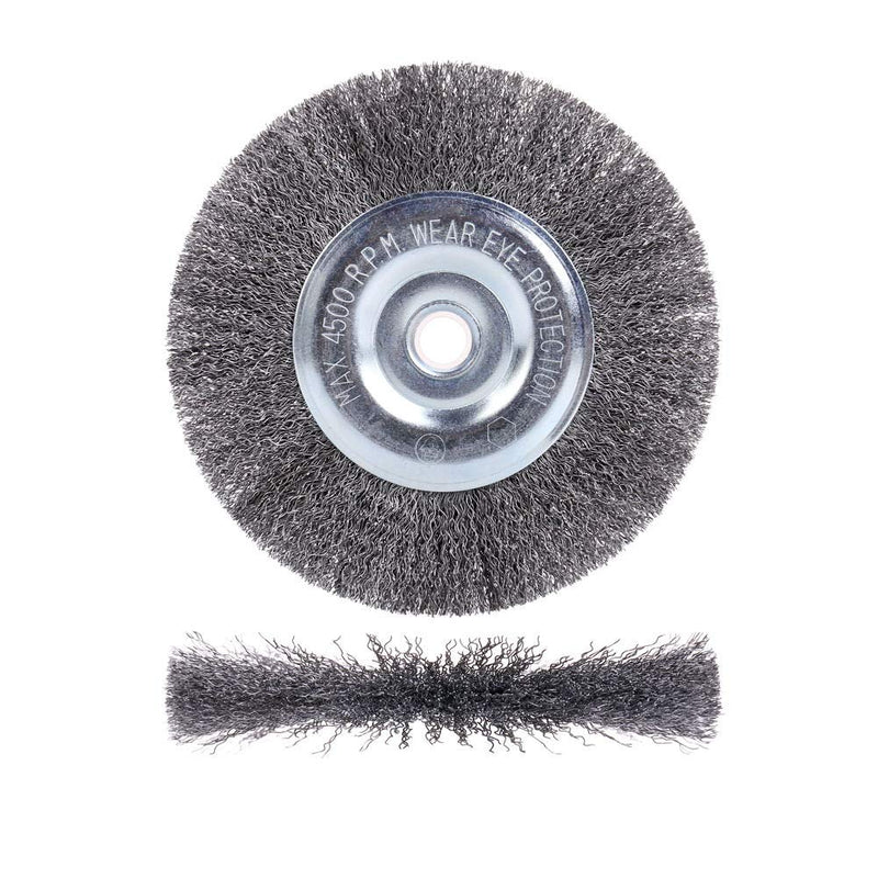 6 inch Wire Wheel for Bench Grinder,Coarse Crimped Wire 0.012-Inch with 1/2'' and 5/8'' Arbor Hole,1PC 1 PACK - NewNest Australia