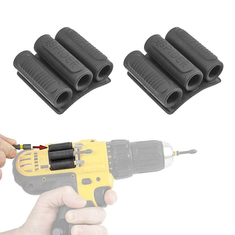 Spider Tool Holster - BitGripper v2 - PACK OF TWO - Carry up to six driver bits on the side of your power drill or driver! - NewNest Australia