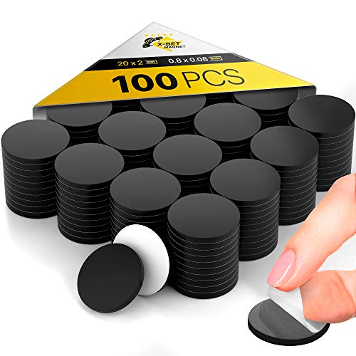 Adhesive Magnets for Crafts - 100 PCs Flexible Round Magnets with Adhesive Backing - Small Sticky Magnets - Magnetic Dots with Adhesive Back are Alternative to Magnetic Tape, Stickers and Strip - NewNest Australia