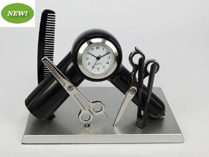 NewNest Australia - Sanis Enterprises Black 1"x3.75"x3" Beauty Salon Clock, Multi 
