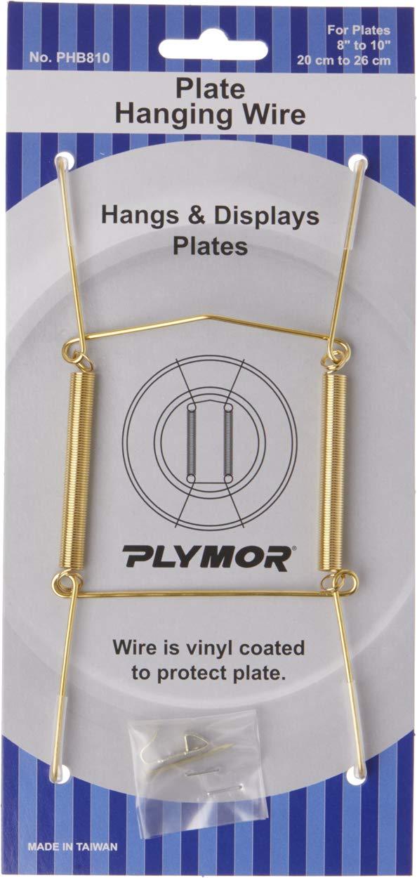 NewNest Australia - Plymor Shiny Gold Finish Wall Mountable Plate Hanger (2 Pack), 6.125" H x 3" W x 0.5" D (for Plates 8" - 10") 2-Pack 