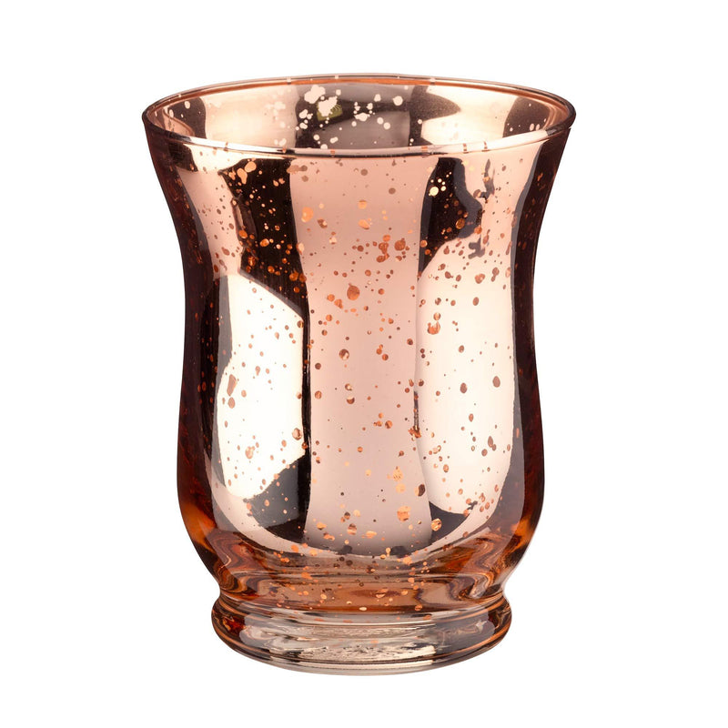 NewNest Australia - Lillian Rose 4pc Set Copper Mercury Tulip Shaped Glass Votive or Tea Light Holders in Set of 4, 3"x3"x3.65", Metallic 