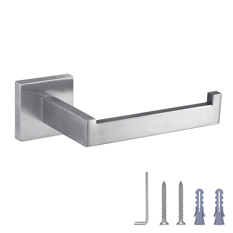 Nolimas Brushed Nickel Toilet Paper Holder SUS304 Stainless Steel Silver Half Open Square Wall Mount Rustfree Bathroom TP Holder Kitchen Washroom Tissue Roll Dispenser - NewNest Australia